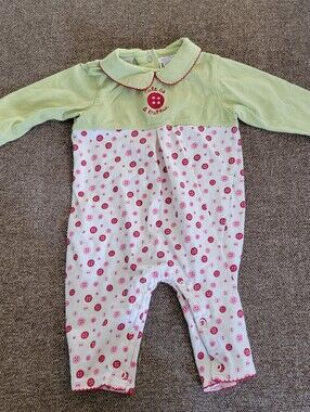 Vintage Small Steps Baby Cute As A Button Bodysuit Medium 3/6 Months